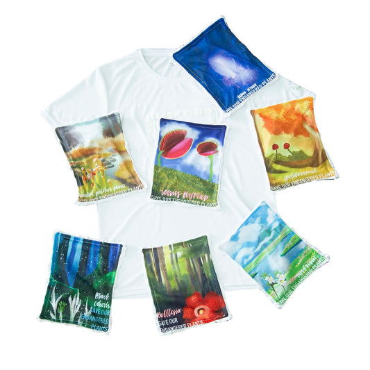 Save the Endangered Plants-Changeable Printed Plants Patches, 7pcs, Only Patches, White Recycled Blister