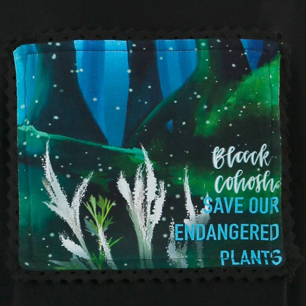 Save the Endangered Plants-Changeable Printed Plants Patches, 7pcs, Only Patches, Black